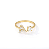 Crystal Alphabet Ring