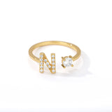 Crystal Alphabet Ring